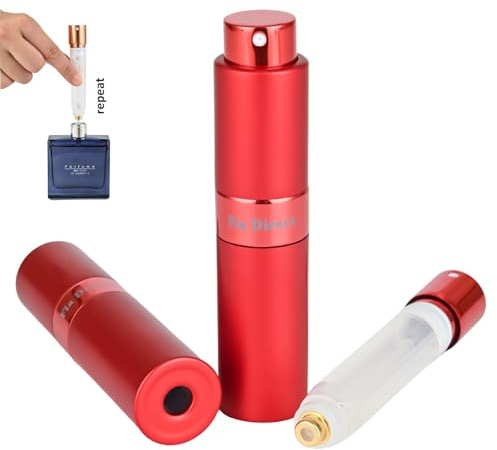 Fia Direct 10ml Twist-Up Rotary Perfume Atomiser, Refillable & Travel Size Perfume Bottle, Leaking Proof,Bottom refillable, Luxurious Small Portable Mini Spray for women and men (Red)