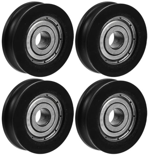 Cabilock Guide De Rouleau À Poulies U Type Nylon 4 Pièces roulettes pour Porte Coulissante Quincaillerie Accessoires Réduction De Vibrations Durable 0.79X0.79X0.28In