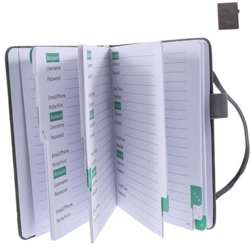 CAXUSD Passwortbuch Tragbar Kontaktbuch Schreibnotizbuch Mit Adressen Organizer Für Passwörter Und Telefonnummern Platzsparendes Büromaterial