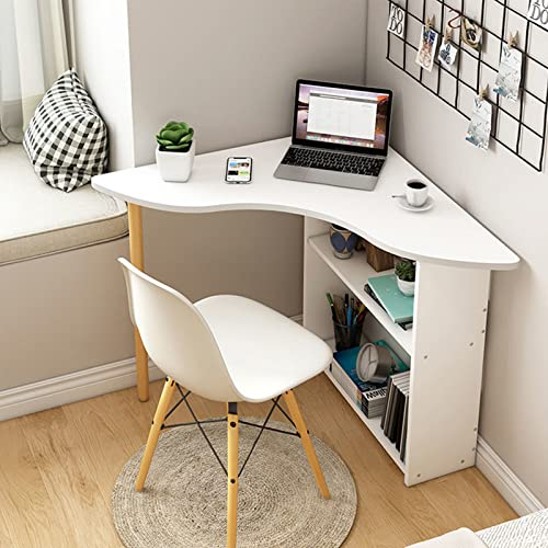 Eckschreibtisch aus Holz, Kleiner Laptop-Studientisch mit Ablagefächern, dreieckiger Computertisch, Home-Office-Schreibtisch für kleine Räume-A 79 x 79 x 73 cm (31 x 31 x 29 Zoll) (hlcof-003