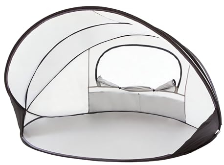 HYPIQQ Strandmuschel Pop Up Strandzelt UV-Schutz UPF50+ Tragbarer Strand Zelt Für Familien Strand Camping Garten,Silber
