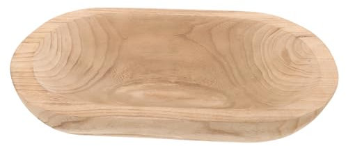 GARVALON Cuenco De Madera para Centro De Mesa Decorativo Rústico para Velas Adorno Hogar De Madera