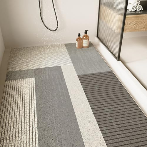 Große Duschmatte – rutschfest, Anti-Schimmel, Luffa, bequeme, weiche Badematte mit Ablaufloch, waschbar und schnell trocknend, Badezimmer-Bodenmatte, Massagefüße (Blau, 50 x 80 cm)