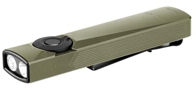 OLIGHT Arkfeld Ultra OAL Torch with UV, Green Light and LED, Olive Green CW | 1400 Lumens, O-Aluminium Alloy, Rechargeable, Flat Flashlight, Two-Way Pocket Clip for Working Inspection and Outdoors