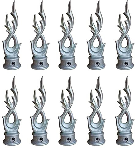 CTCOIJRN 10 Pezzi Terminali for Recinzione Tridente, Terminali for Recinzione Ornamentali in Lega di Alluminio Testa di Lancia for Recinzione Pratici Terminali for Recinzione for Cortile