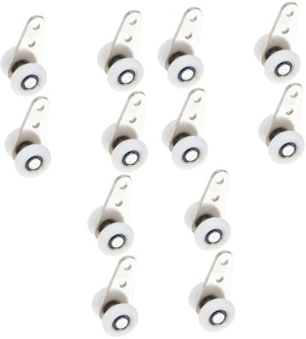 WHAMVOX 12 Stk hängendes Rad Deckenschiene für Vorhänge Vorhang-Stummschaltrolle Befestigung einstellbar rollladen lametta vorhang Vorhanglagerriemenscheibe glatt hängende Räder Eisen Weiß