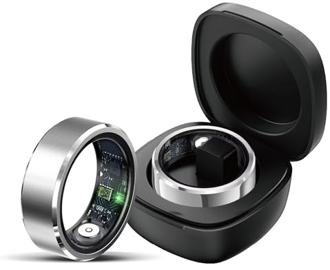 Smart Ring Android Smartringe für Herren Damen Fitness Tracker Ring Schrittzähler Schlaftracker Herzfrequenz Pulsmesser Sport Smartring Fitnessring IOS Fitnesstracker Gesundheitsring Gold Silber Rosa