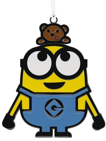 Hallmark Bob the Minion Moving Metal Ornament, Minions-träddekoration, hängande metallprydnad, julhängande prydnad, gåvor till jul, förtrollande mig
