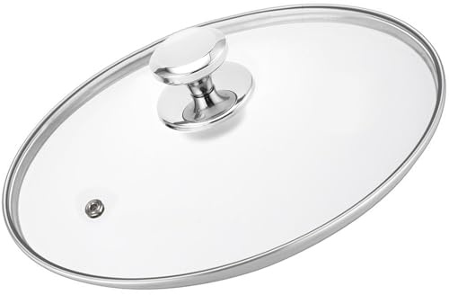 Cylvoorp Glass Lids, Replacement Tempered Clear Glass Lids with Steam Vent，Covers For pots, pans and skillets，Available in Small and Large Lid 8, 9.5, 10.25, 11, 12, and 12.5 Inch
