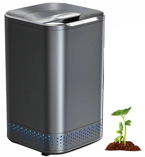 Composter Elettrico da Cucina, Contenitore per Compost da Interni Intelligente da 2,5 L con Doppia Lama abrasiva e Filtri a Carbone Attivo, Riciclaggio Alimentare Compostaggio, Trasforma i Rifiuti