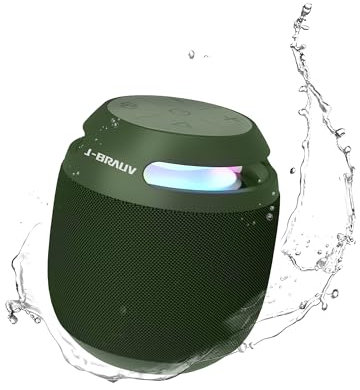 J-BRAUV Pro Haut Parleur Bluetooth, 10W Enceinte Bluetooth Portable LED, IP66 Enceinte Bluetooth Waterproof, 10H Autonomie, BT5.3, Appairage TWS, Enceinte sans Fil pour Extérieur, Plage, Fête, Voyage