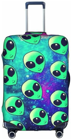 GXUNGT Reisegepäckhülle mit Alien-Druck, personalisierbar, faltbar, perfekt für alle Reisenden, weiß, XL