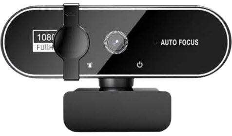 Qusedwey Cámara Web con Enfoque Automático, Transmisión en Directo y Micrófono, Full HD, para PC, Portátil, 1080P