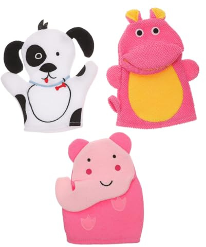 CIYODO 3 pièces de Bain Garçon Fille Forme de Dessin Éponges pour Garçon Fille de Exfoliants et Massants Accessoires Bain Sûrs et Confortables