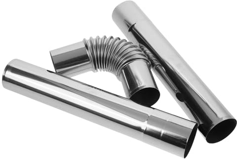 OFFIGAM Stainless Steel Chimney Exhaust Pipe with Hose and Elbow High Temperature Resistant Heating Stove Ventilation Hose for Outdoor Chimneys and Wood Stove Flue Installation