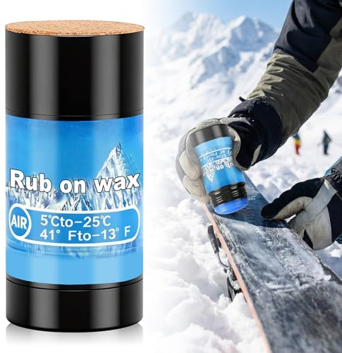 NoxGule 75g Ski Wax, Snowboard Wax, Rub on Ski Snowboard Nordic Cross-Country Wax, Easy Cork Applicator, Great for Quick Waxing on the Go-Long-Lasting Resistant to Low Temperatures-Rub and Buff