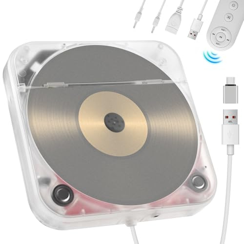 Auto CD Player mit USB-Anschluss, Universal Extern CD Player für Auto PKW LKW, Extra 1M USB-Verlängerungskabel, Externes CD Laufwerk für Laptop, PC, Fernseher, kompatibel mit Android Autoradio