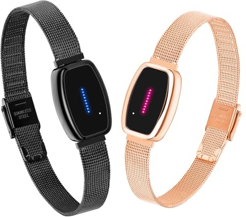 Pulomi Fernliebe Touch Armbänder für Paare, Vibration & Lichter Smart Matching, Ideal für Fernbeziehungen, Jubiläen oder Feiertage Weihnachtsgeschenke Long Distance Bracelet Rose Gold