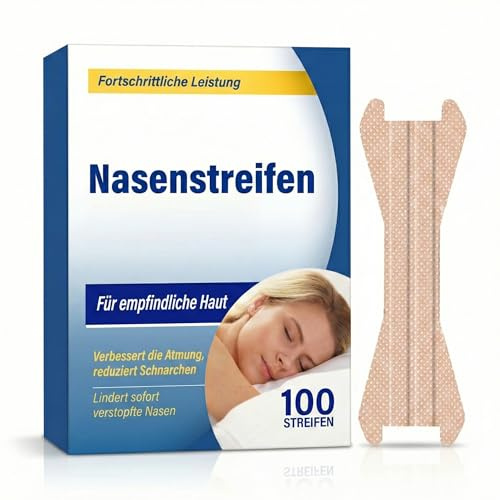 Nasenpflaster, 100 Stück, Nasenstreifen gegen Schnarchen | Erweiterte Nasenstreifen für freie Atmung, reduziert Schnarchen, verbessert Schlafqualität und lindert Verstopfung