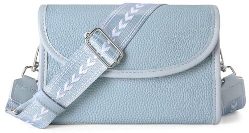 SENDEFN Umhängetasche Damen, Kleine Crossbody Bag, Veganes Leder Handytasche mit Verstellbar Abnehmbar Breiter Gurt, Moderne Schultertasche für Büro Uni Freizeit