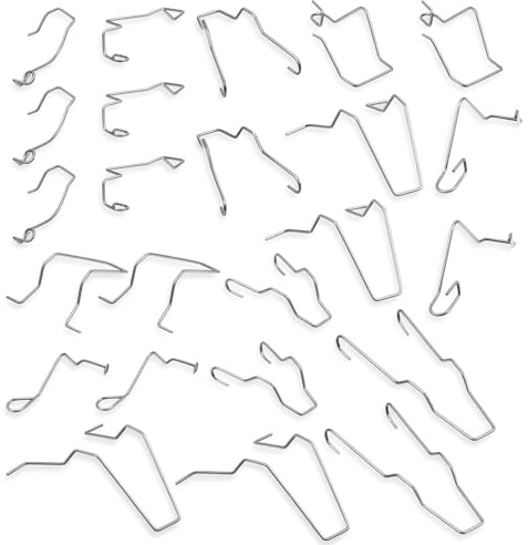 24 Stück Haltefeder Auto Scheinwerferlampen Halteclip Ersatzteil | Universelle Federklammern aus Kohlenstoffstahl für H1, H3, H4, H7 Glühbirne, Grau