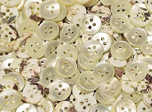 50 Echt Perlmutt Hemden Knöpfe 10 mm natur