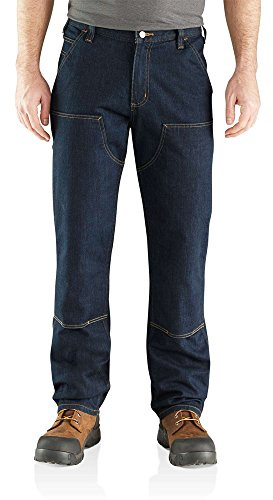Carhartt Robusta Flex Relaxed Fit Double-Front Utility Jeans för män, Erie, 42W x 32L