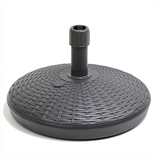 Cendrier Mojawo XXL Porte-parapluie 30L Pied de parasol Pied de parasol de jardin aspect rotin Anthracite Ø 57 cm x Hauteur 40 cm pour support Tubes Ø 2,5 cm – Max. Ø 5 cm