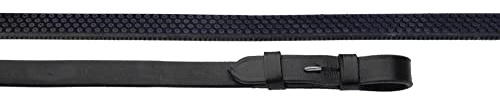 Rhinegold 0 Rubber Covered Reins (Hook Stud)-Black Zügel, Schwarz, Einheitsgröße