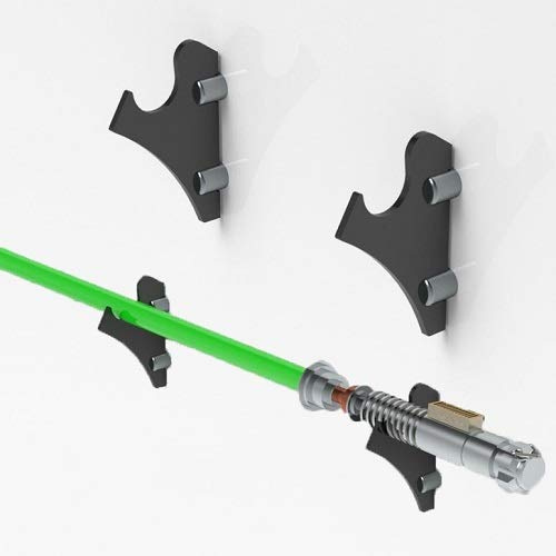 WANLIAN Lichtschwertregal, Wand-Lichtschwert-Gestell, geeignet für Schwerter, 1 Paar Lichtschwertschwerter (Schwarz)
