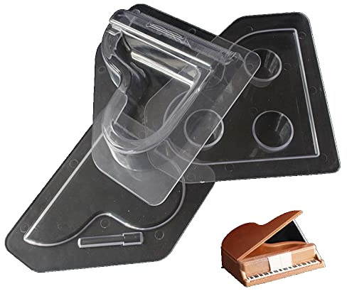 TUKE 3D-Klavier-Schokoladenformen zum Selbermachen, transparent, Kunststoff, Polycarbonat-Form für Kuchendekoration, Fondant, Süßigkeiten, Pflaster von Paris