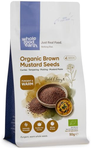 Whole Food Earth® - Organic Brown Mustard Seeds 50 g | GMO Free | Certified Organic