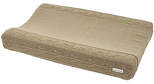 Meyco Baby Romantic Flower Wickelauflagenbezug (weich und hautfreundlich, aus 100% Baumwolle, waschbar, einfache Pflege, trocknergeeignet, Größe: 50 x 70 cm), Taupe