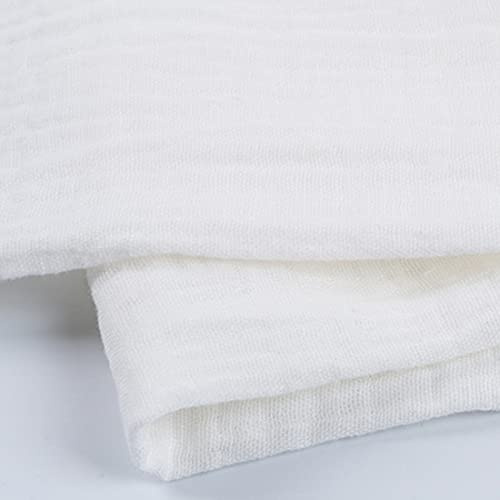 EDGEAM Bomullstyg, muslintyg, dubbel Gauze, bredd 135 cm, bomull, muslintyg, metervara (vit, önskat snitt från 100 cm)