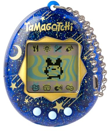 Bandai Tamagotchi Original Starry Night Shell | Tamagotchi Original Cyber Pet 90s Adults and Kids Toy with Chain | Retro Virtual Pets are Great Boys and Girls Toys or Gifts for Ages 8+