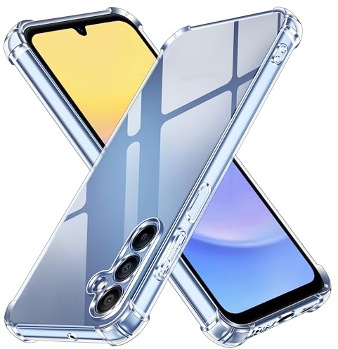 ivoler Klar Silikon Hülle für Samsung Galaxy A15 4G / A15 5G mit Stoßfest Schutzecken, Dünne Weiche Transparent Schutzhülle Flexible TPU Durchsichtige Handyhülle Kratzfest Case Cover