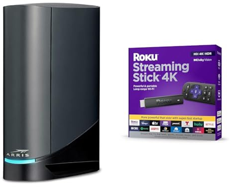 ARRIS Surfboard G36 DOCSIS 3.1 Multi-Gigabit Cable Modem & AX3000 Wi-Fi Router, Comcast Xfinity & Roku Streaming Stick | Portable Roku Streaming Device 4K/HDR/Dolby Vision
