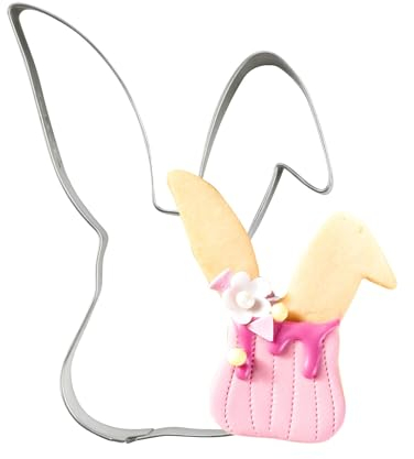 Dr. Oetker Ausstecher Hasenkopf Knickohr – Perfektes Backzubehör für Ostern, 80 x 63 x 25 mm, Weißblech/verzinnt, handreinigung, Goldiges Design