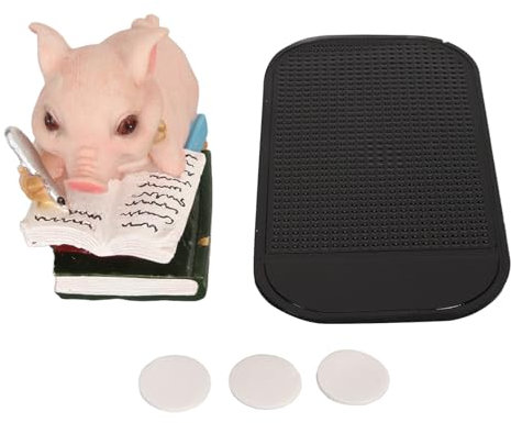 MINGZHE Schwein-Statue, Niedliches, Lebensechtes Aussehen, Handbemalt, Langlebiges Harz, Buch Lesendes Schweinchen, Figur, Gartenstatue, Schwein, Dekorative Gartenfiguren, Geschenk