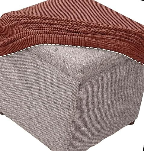 HKJGNH Fußhocker Quadratisch 40x40/50x50 Hockerbezug Stretch Ottoman Cover Ottomane Schonbezug Hocker Hussen für Fußhocker Stretch Ottomane Abdeckung Hocker Protector Hockerabdeckung(I,50x50cm)