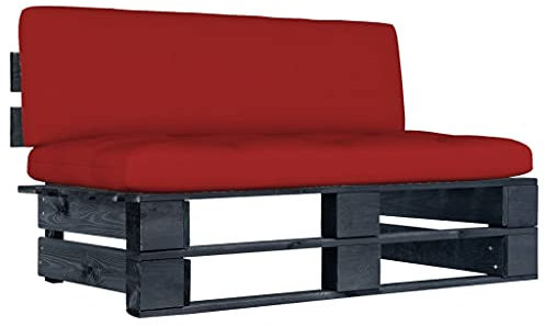 Xichuzi Garten-Mittelsofa aus Paletten Schwarz Kiefernholz Imprägniert, Lounge Sofa Outdoor, Garten Loungemöbel, Gartensofa, Gartenlounge - 3066511