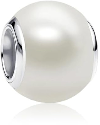 LaMenars Charme Breloque Silver Ball Bead Argent Sterling 925 Femmes Charms et Perles avec 5A Zircone Compatible pour Européen Bracelets Collier