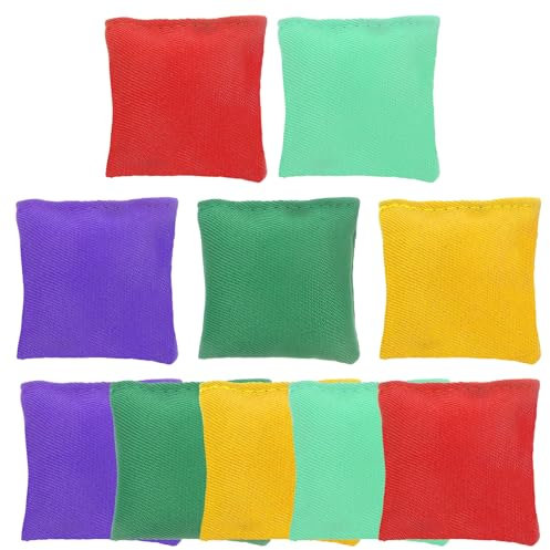 IMIKEYA 10 Stück Cornhole Säckchen: Werfen Sitzsäcke Spaßiges Sportspiel Bean Bag draußen für Familie Junge Mädchen Bunte Nylon Toss Game Sitzsäcke für Partyspiele