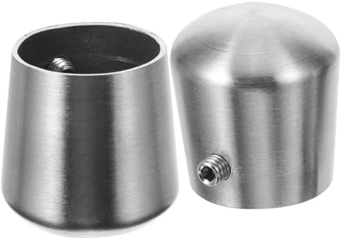 SHINEOFI Handrail End Caps for Metal Tubing Polished Silver Grab Bar Covers Tube Protectors Stair Railing Posts 1 Inch Diameter Easy Installation 2 Pack