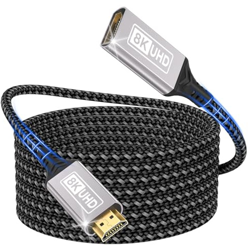 HDMI Verlängerung 1.5M kabel,10K 8K@60HZ 4K@144HZ,HDMI 2.1 Verlängerung kabel Stecker auf Buchse 48Gbps Ultra High Speed UHD HDCP Dynamic HDR10+ eARC kompatibel mit PS5/PS4 TV-Stick HDTV Projektor