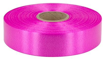 Geschenkband Ringelband 31mm x 100m wasserfest - 30 FARBEN in 5/10/19/31/50mm - Dekoband aus Kunststoff - Polyband Schleifenband zum Basteln von Weihnachtssternen & Autoschleifen - Fuchsia