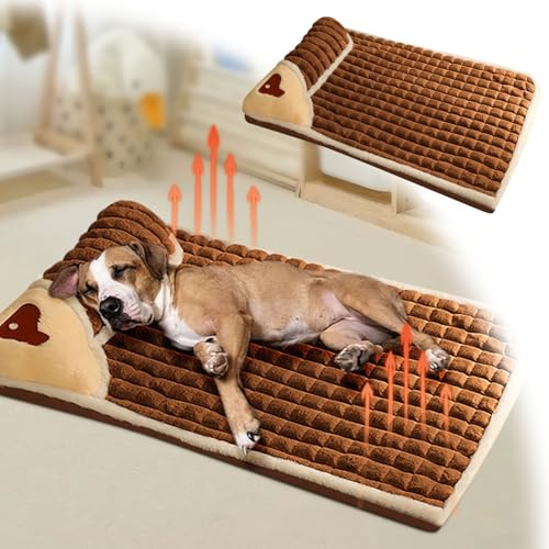 Generisch Orthopädisches Hundekissen für Kleine & Mittelgroße Hunde - Waschbar, rutschfest mit Hohem Rand - Abnehmbarer Bezug, Hundematte, Dickes und Warmes Haustierbett (Coffee)