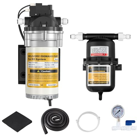 Moonshan RO Delivery Demand Pump with Pressurized Accumulator Tank 110V Quiet Water Booster Pump for RO Delivery System 1/4’’ Quick Connection (5800)