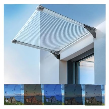 QWEASDF Polycarbonate Door Awning Window ，Exterior Patio Awning Outdoor ，Door Canopy ， UV Rain Snow Protection for Shops Cafes Entrance Porches Courtyards ，5mm(100x400cm/39x158in)
