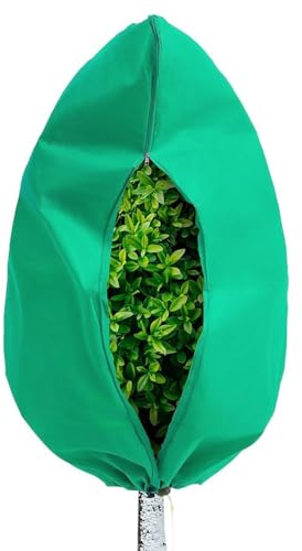 lyanny Cubierta Invernal para Plantas | Protección Invernal Para Plantas Con Cremallera Y Cordón Ajustable - Material de Jardinería Resistente al Rasgado para Macetas de Exterior con Frutas Verduras y